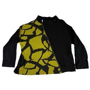 Chalet Et Ceci Gizel Jacket Womens XL Black Yellow Zip Cotton Poly USA FJ45313